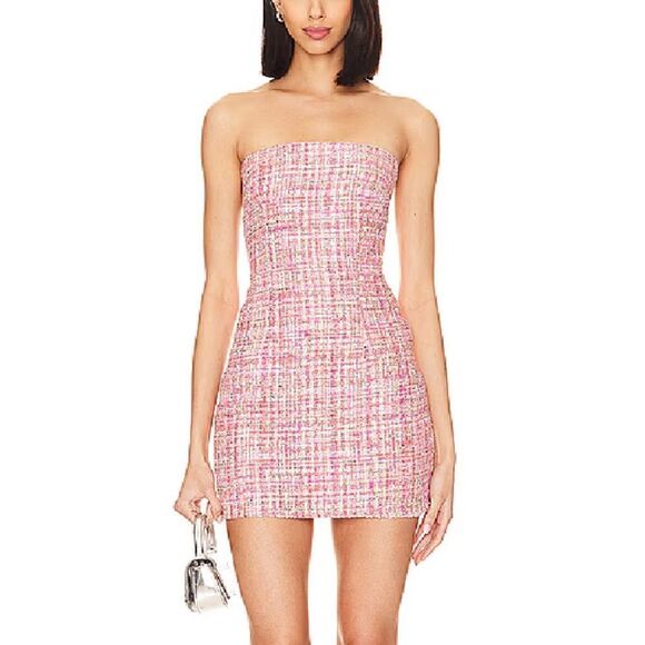 superdown Dresses & Skirts - NWT Superdown nanea strapless dress mini tweed woven Revolve M